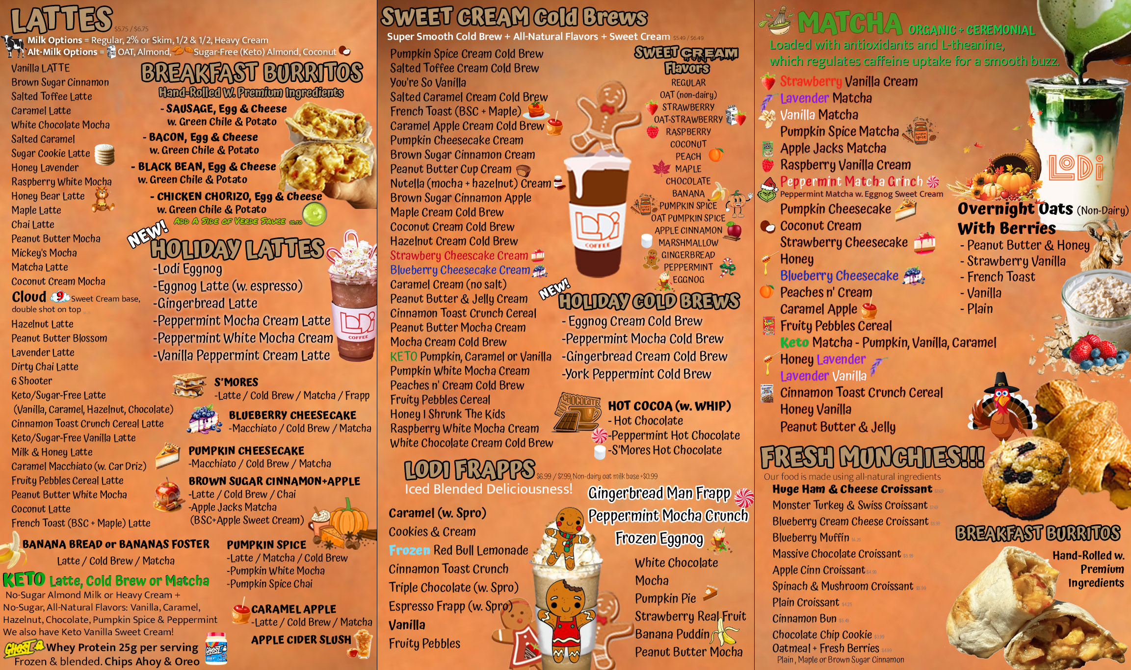 Lodi Coffee Drive Thru Holiday 2025 Menu November lodi Coffee Menu